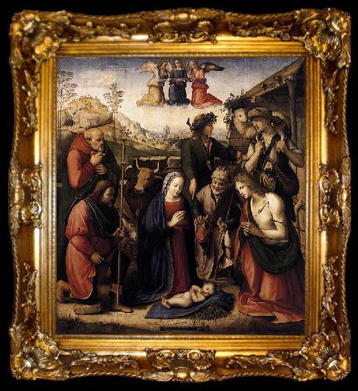 framed  Ridolfo Ghirlandaio The Adoration of the Shepherds, ta009-2